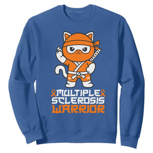 Multiple Sclerosis Warrior Sweatshirt Orange Ribbon MS Ninja TS10 Royal Blue Print Your Wear