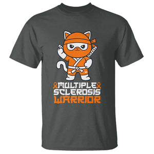 Multiple Sclerosis Warrior T Shirt Orange Ribbon MS Ninja TS10 Dark Heather Print Your Wear