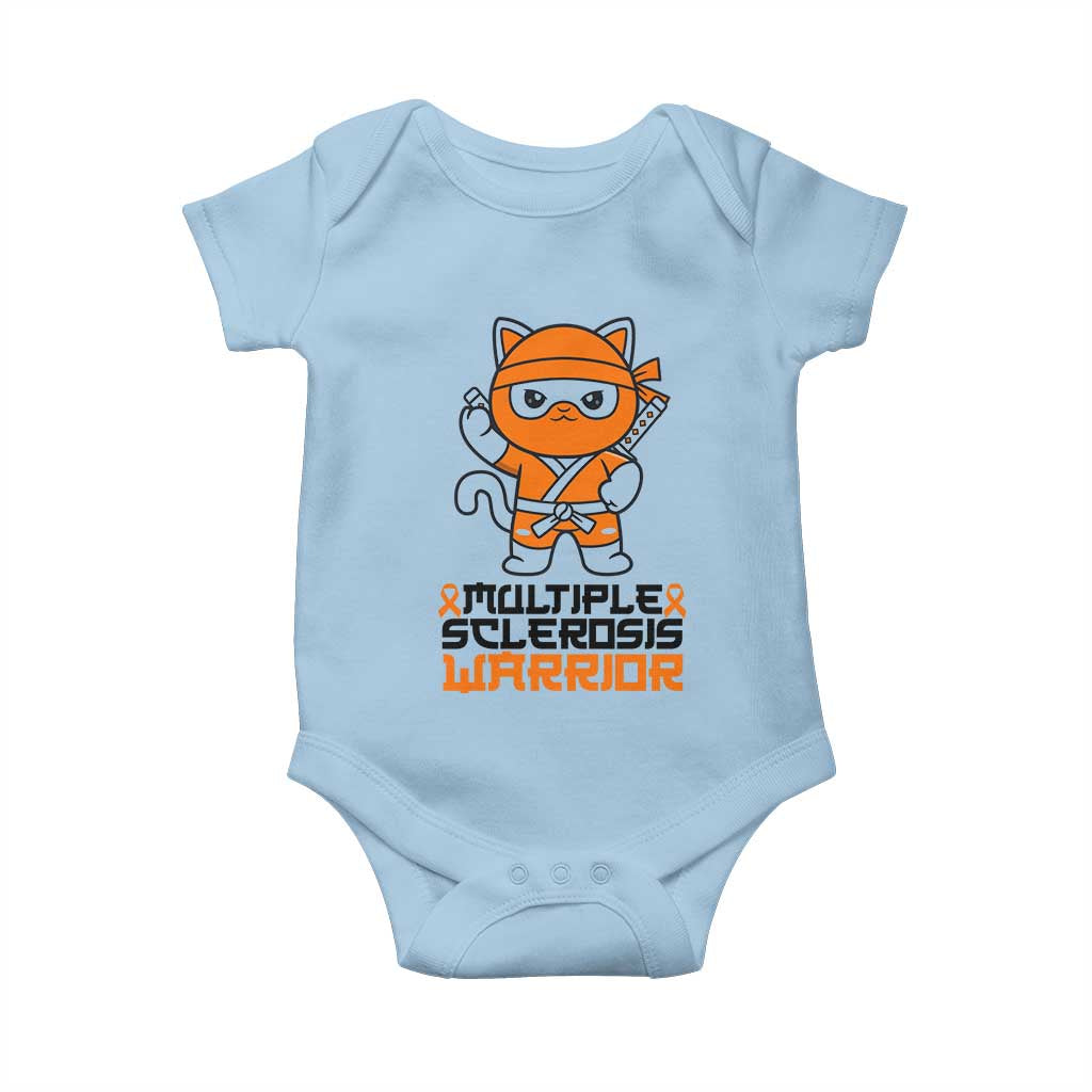 Multiple Sclerosis Awareness Baby Onesie Orange Ribbon MS Warrior Ninja TS10 Light Blue Print Your Wear