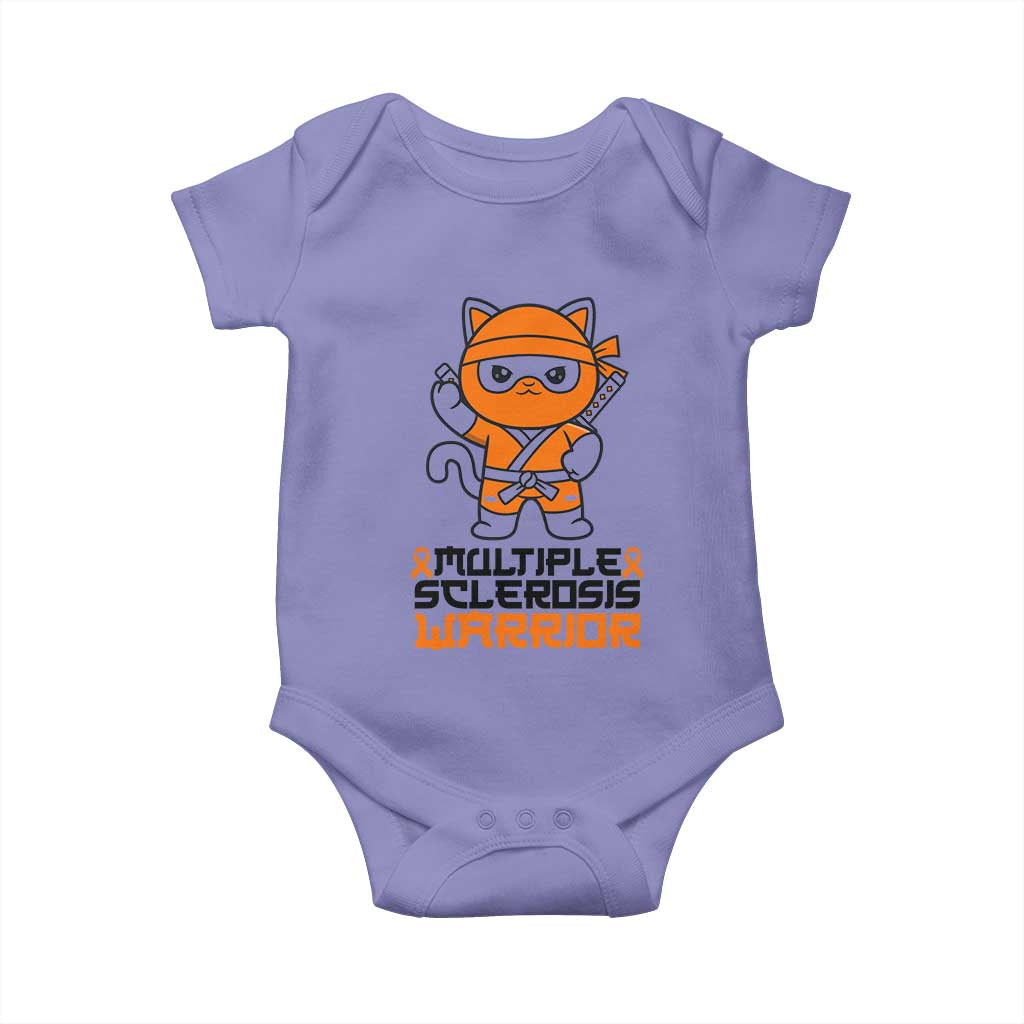 Multiple Sclerosis Awareness Baby Onesie Orange Ribbon MS Warrior Ninja TS10 Violet Print Your Wear