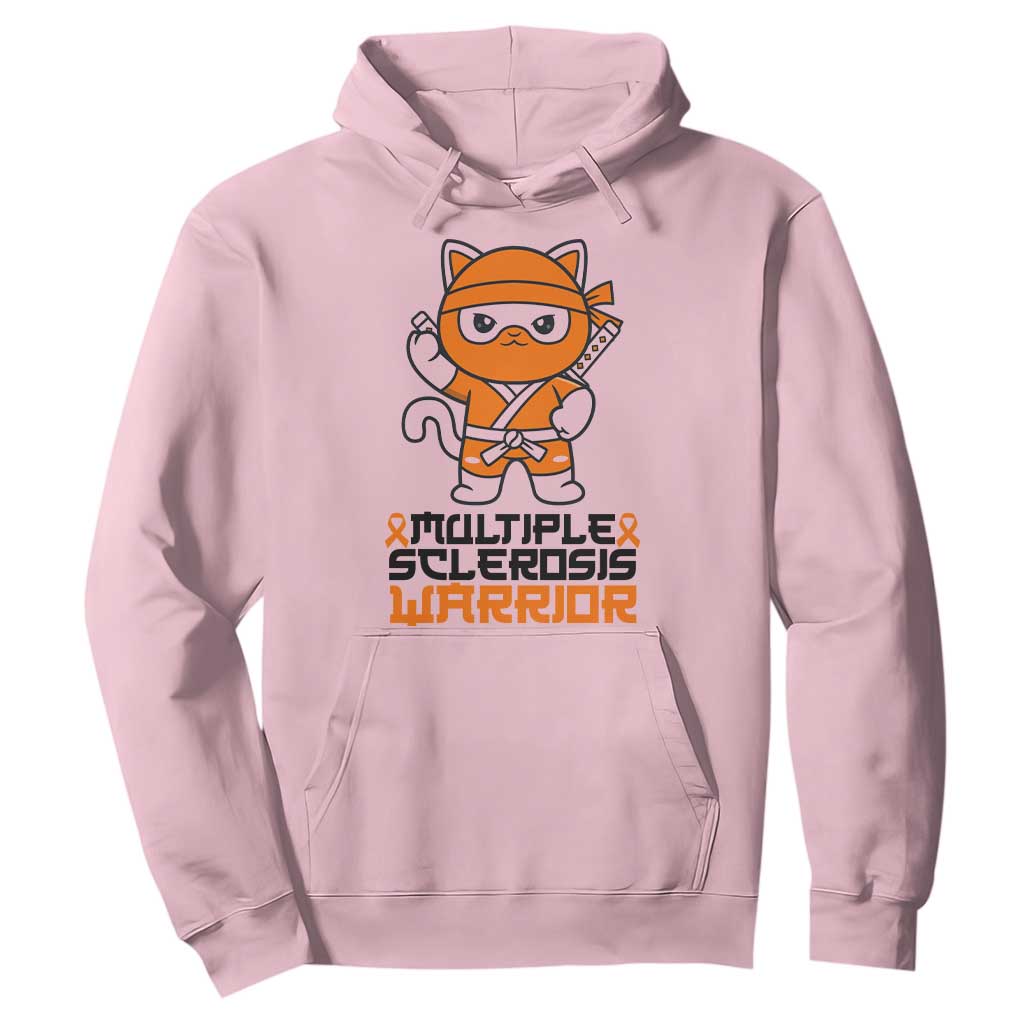 Multiple Sclerosis Awareness Hoodie Orange Ribbon MS Warrior Ninja TS10 Light Pink Print Your Wear