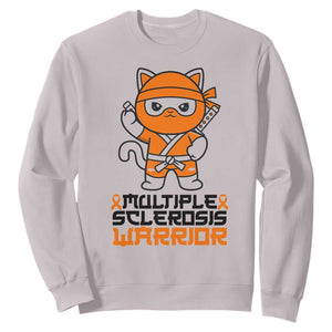 Multiple Sclerosis Awareness Sweatshirt Orange Ribbon MS Warrior Ninja TS10 Ice Gray Print Your Wear