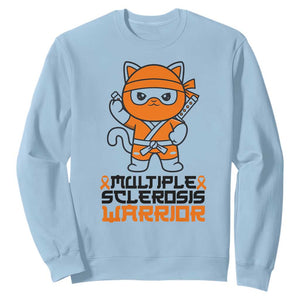 Multiple Sclerosis Awareness Sweatshirt Orange Ribbon MS Warrior Ninja TS10 Light Blue Print Your Wear