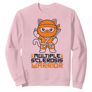 Multiple Sclerosis Awareness Sweatshirt Orange Ribbon MS Warrior Ninja TS10 Light Pink Print Your Wear