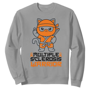 Multiple Sclerosis Awareness Sweatshirt Orange Ribbon MS Warrior Ninja TS10 Sport Gray Print Your Wear