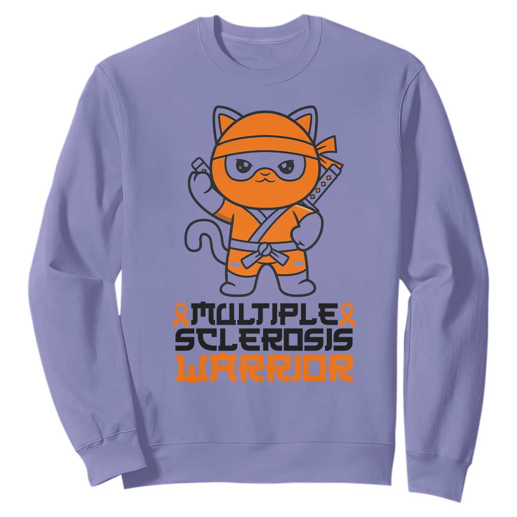 Multiple Sclerosis Awareness Sweatshirt Orange Ribbon MS Warrior Ninja TS10 Violet Print Your Wear