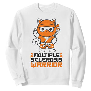 Multiple Sclerosis Awareness Sweatshirt Orange Ribbon MS Warrior Ninja TS10 White Print Your Wear