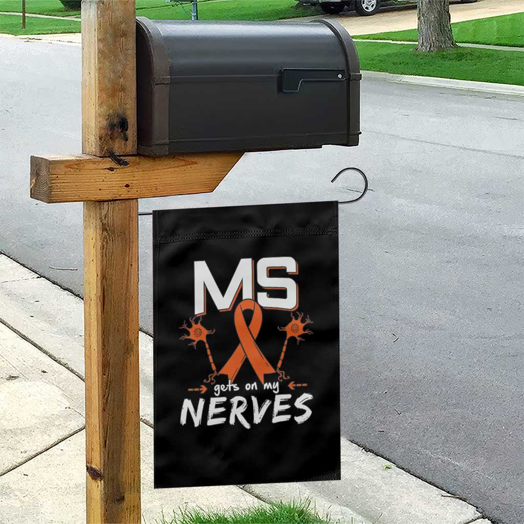 MS Gets On My Nerves Multiple Sclerosis Awareness Garden Flag Orange Ribbon TS10 Print Your Wear