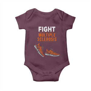 Fight MS Baby Onesie Orange Ribbon Multiple Sclerosis Awareness TS10 Maroon Print Your Wear