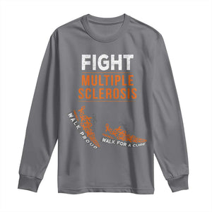 Fight MS Long Sleeve Shirt Orange Ribbon Multiple Sclerosis Awareness TS10 Charcoal Print Your Wear