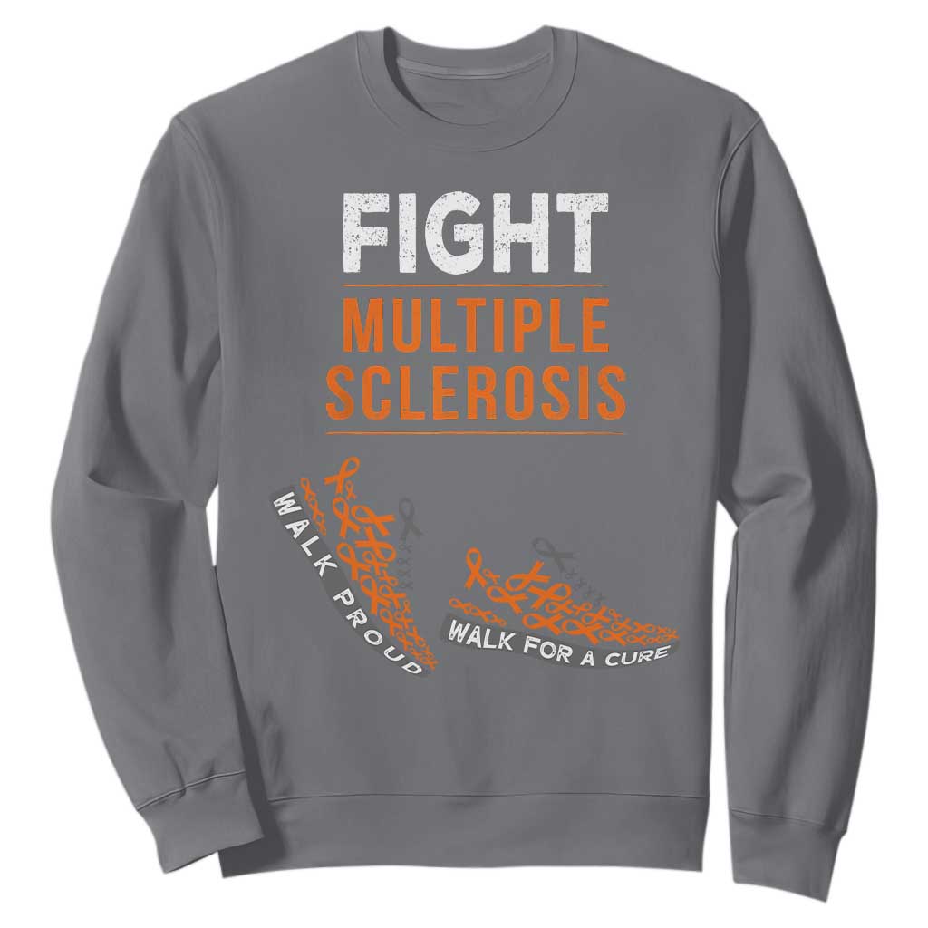 Fight MS Sweatshirt Orange Ribbon Multiple Sclerosis Awareness TS10 Charcoal Print Your Wear