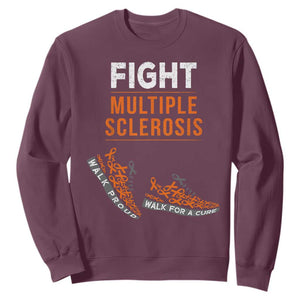 Fight MS Sweatshirt Orange Ribbon Multiple Sclerosis Awareness TS10 Maroon Print Your Wear