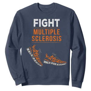 Fight MS Sweatshirt Orange Ribbon Multiple Sclerosis Awareness TS10 Navy Print Your Wear