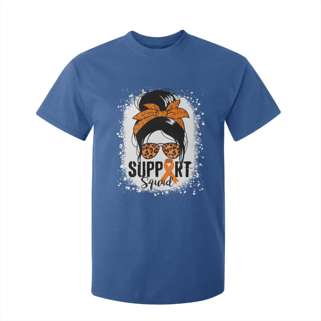 Multiple Sclerosis Awareness T Shirt For Kid Orange Ribbon Support Squad Messy Bun TS10 Royal Blue Print Your Wear