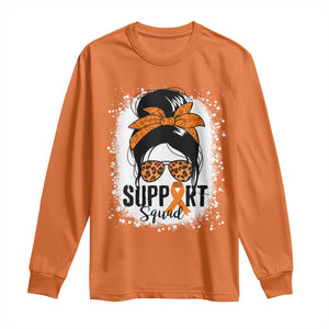 Multiple Sclerosis Awareness Long Sleeve Shirt Orange Ribbon Support Squad Messy Bun TS10 Orange Print Your Wear