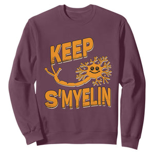 Multiple Sclerosis Awareness Sweatshirt Orange Ribbon Keep S'Myelin MS Warrior TS10 Maroon Print Your Wear