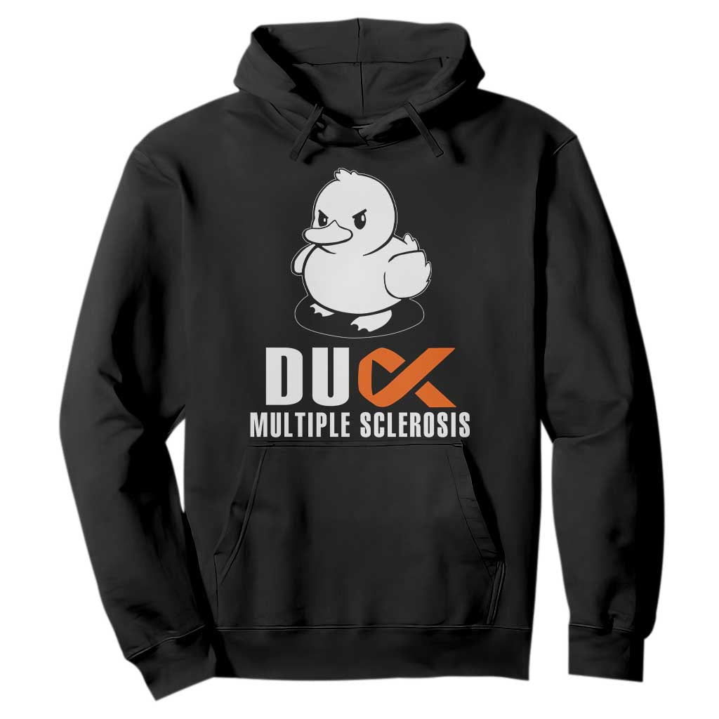 Duck Multiple Sclerosis Awareness Hoodie Orange Ribbon MS Support Squad TS10 Black Print Your Wear
