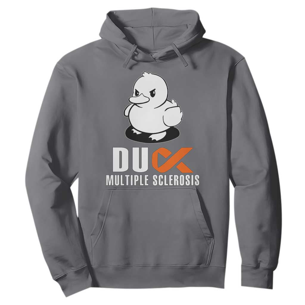 Duck Multiple Sclerosis Awareness Hoodie Orange Ribbon MS Support Squad TS10 Charcoal Print Your Wear