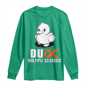 Duck Multiple Sclerosis Awareness Long Sleeve Shirt Orange Ribbon MS Support Squad TS10 Irish Green Print Your Wear