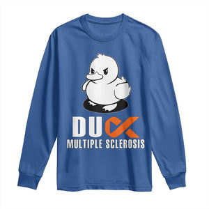 Duck Multiple Sclerosis Awareness Long Sleeve Shirt Orange Ribbon MS Support Squad TS10 Royal Blue Print Your Wear