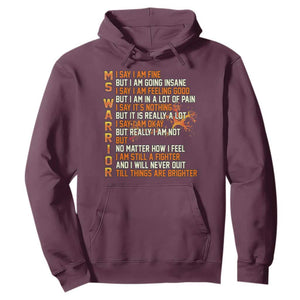 Multiple Sclerosis Awareness Hoodie Fight MS Orange Ribbon TS10 Maroon Print Your Wear