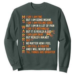 Multiple Sclerosis Awareness Sweatshirt Fight MS Orange Ribbon TS10 Dark Forest Green Print Your Wear