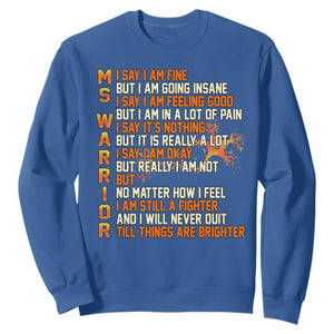 Multiple Sclerosis Awareness Sweatshirt Fight MS Orange Ribbon TS10 Royal Blue Print Your Wear