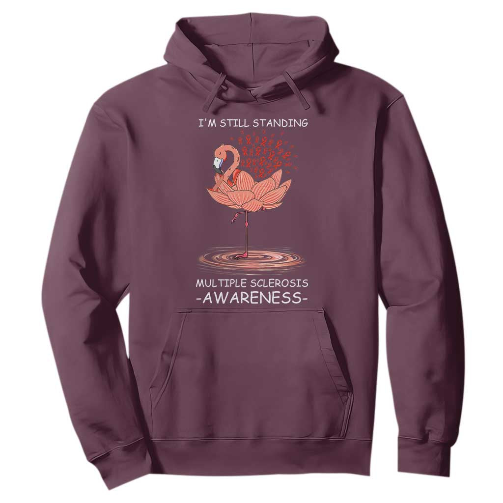 Multiple Sclerosis Survivor Hoodie Fight MS Orange Ribbon TS10 Maroon Print Your Wear