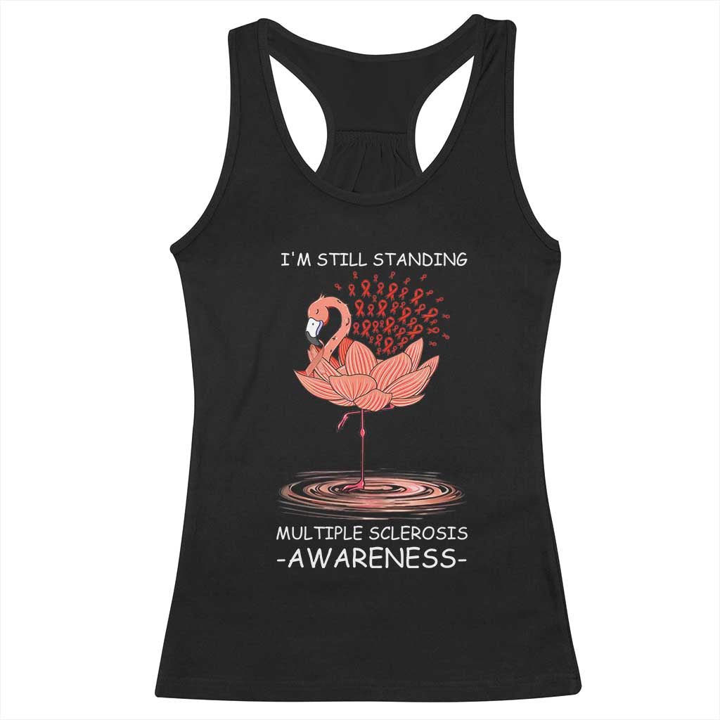Multiple Sclerosis Survivor Racerback Tank Top Fight MS Orange Ribbon TS10 Black Print Your Wear
