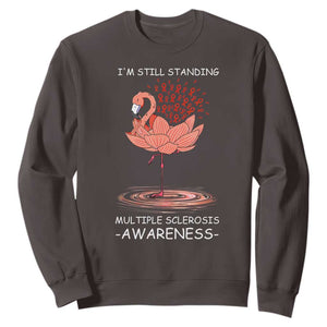 Multiple Sclerosis Survivor Sweatshirt Fight MS Orange Ribbon TS10 Dark Chocolate Print Your Wear