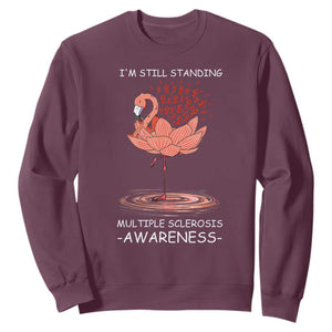 Multiple Sclerosis Survivor Sweatshirt Fight MS Orange Ribbon TS10 Maroon Print Your Wear