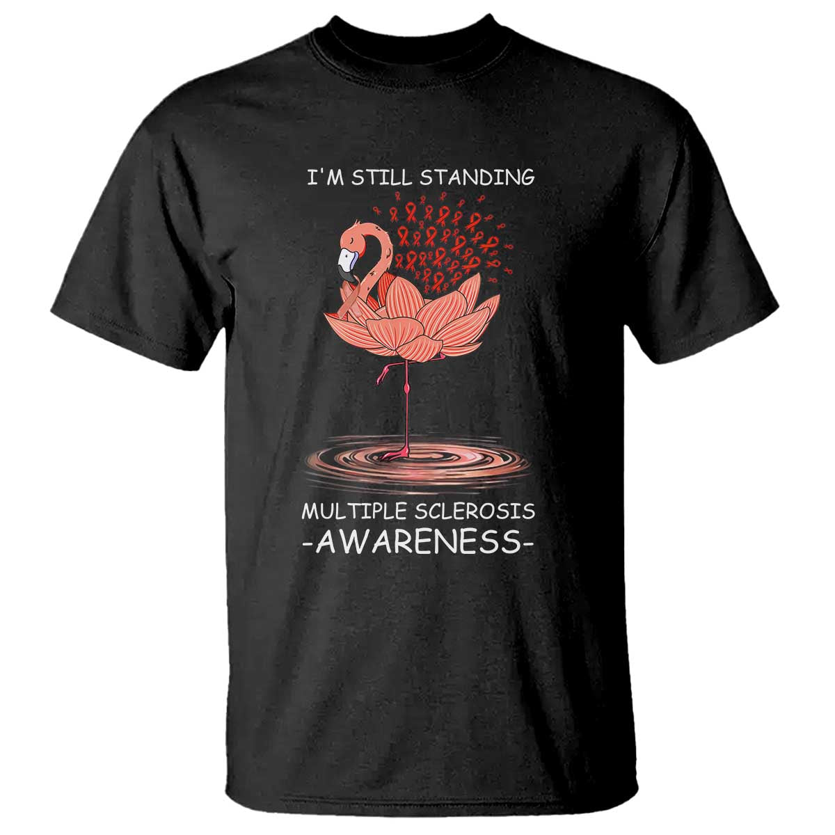 Multiple Sclerosis Survivor T Shirt Fight MS Orange Ribbon TS10 Black Print Your Wear