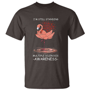 Multiple Sclerosis Survivor T Shirt Fight MS Orange Ribbon TS10 Dark Chocolate Print Your Wear