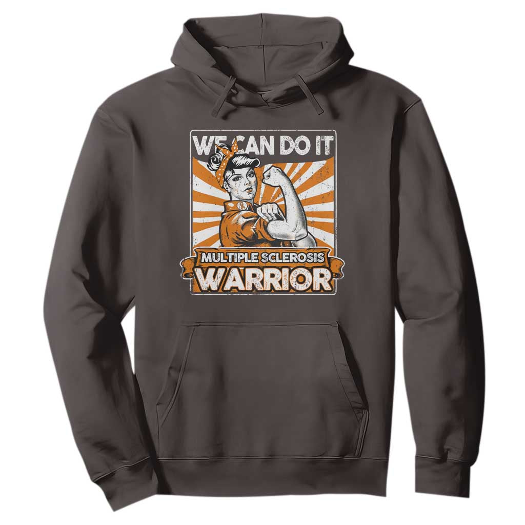 Multiple Sclerosis Awareness Hoodie Orange Ribbon MS Warrior Support Squad TS10 Dark Chocolate Print Your Wear