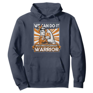 Multiple Sclerosis Awareness Hoodie Orange Ribbon MS Warrior Support Squad TS10 Navy Print Your Wear