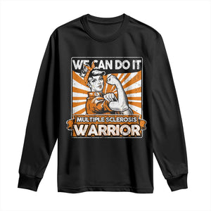 Multiple Sclerosis Awareness Long Sleeve Shirt Orange Ribbon MS Warrior Support Squad TS10 Black Print Your Wear