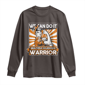 Multiple Sclerosis Awareness Long Sleeve Shirt Orange Ribbon MS Warrior Support Squad TS10 Dark Chocolate Print Your Wear