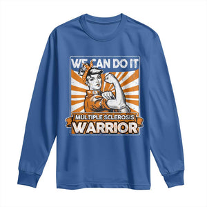 Multiple Sclerosis Awareness Long Sleeve Shirt Orange Ribbon MS Warrior Support Squad TS10 Royal Blue Print Your Wear