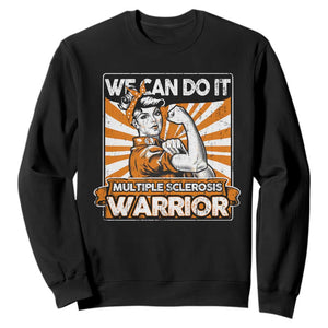 Multiple Sclerosis Awareness Sweatshirt Orange Ribbon MS Warrior Support Squad TS10 Black Print Your Wear