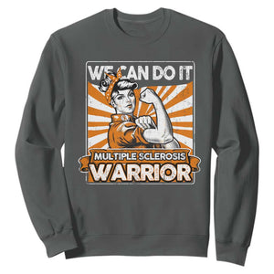 Multiple Sclerosis Awareness Sweatshirt Orange Ribbon MS Warrior Support Squad TS10 Dark Heather Print Your Wear