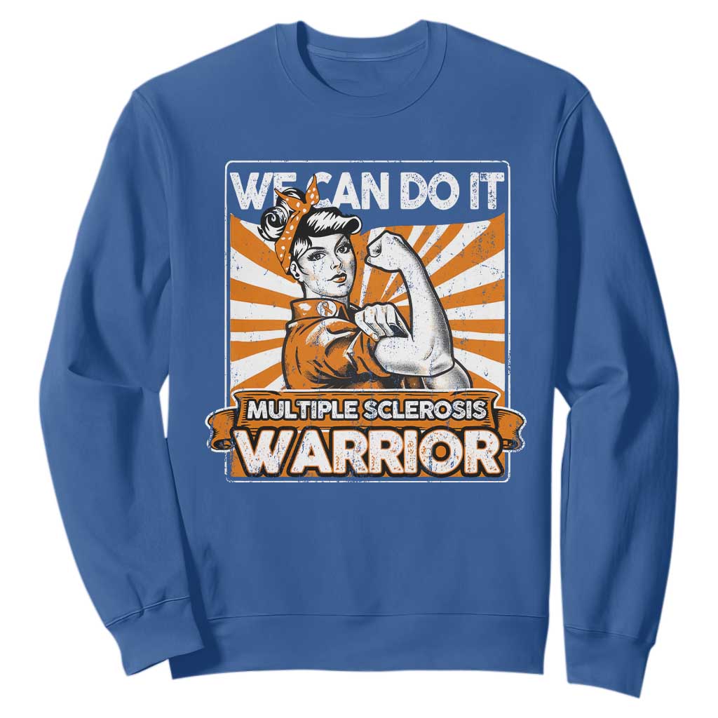 Multiple Sclerosis Awareness Sweatshirt Orange Ribbon MS Warrior Support Squad TS10 Royal Blue Print Your Wear