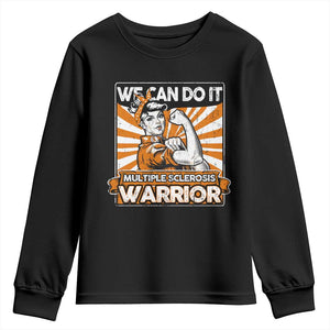 Multiple Sclerosis Awareness Youth Sweatshirt Orange Ribbon MS Warrior Support Squad TS10 Black Print Your Wear