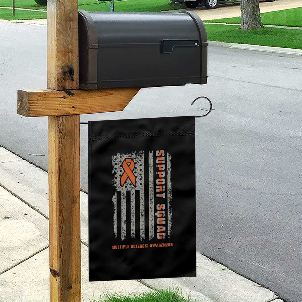 MS Support Squad Garden Flag Orange Ribbon Multiple Sclerosis Awareness USA Flag TS10 Print Your Wear