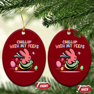 Easter Day Ceramic Ornament Chillin With My Peeps Bunnies TS10 Print Your Wear