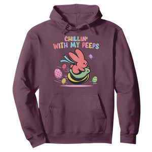 Easter Day Hoodie Chillin With My Peeps Bunnies TS10 Maroon Print Your Wear