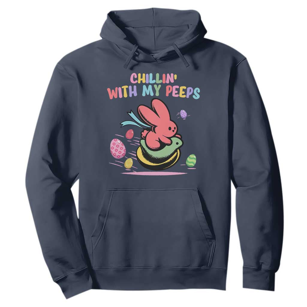 Easter Day Hoodie Chillin With My Peeps Bunnies TS10 Navy Print Your Wear