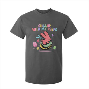Easter Day T Shirt For Kid Chillin With My Peeps Bunnies TS10 Dark Heather Print Your Wear