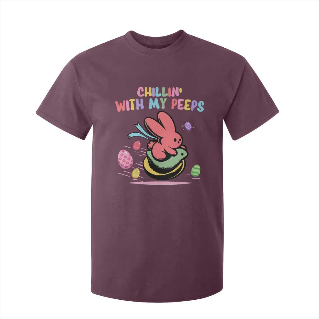 Easter Day T Shirt For Kid Chillin With My Peeps Bunnies TS10 Maroon Print Your Wear