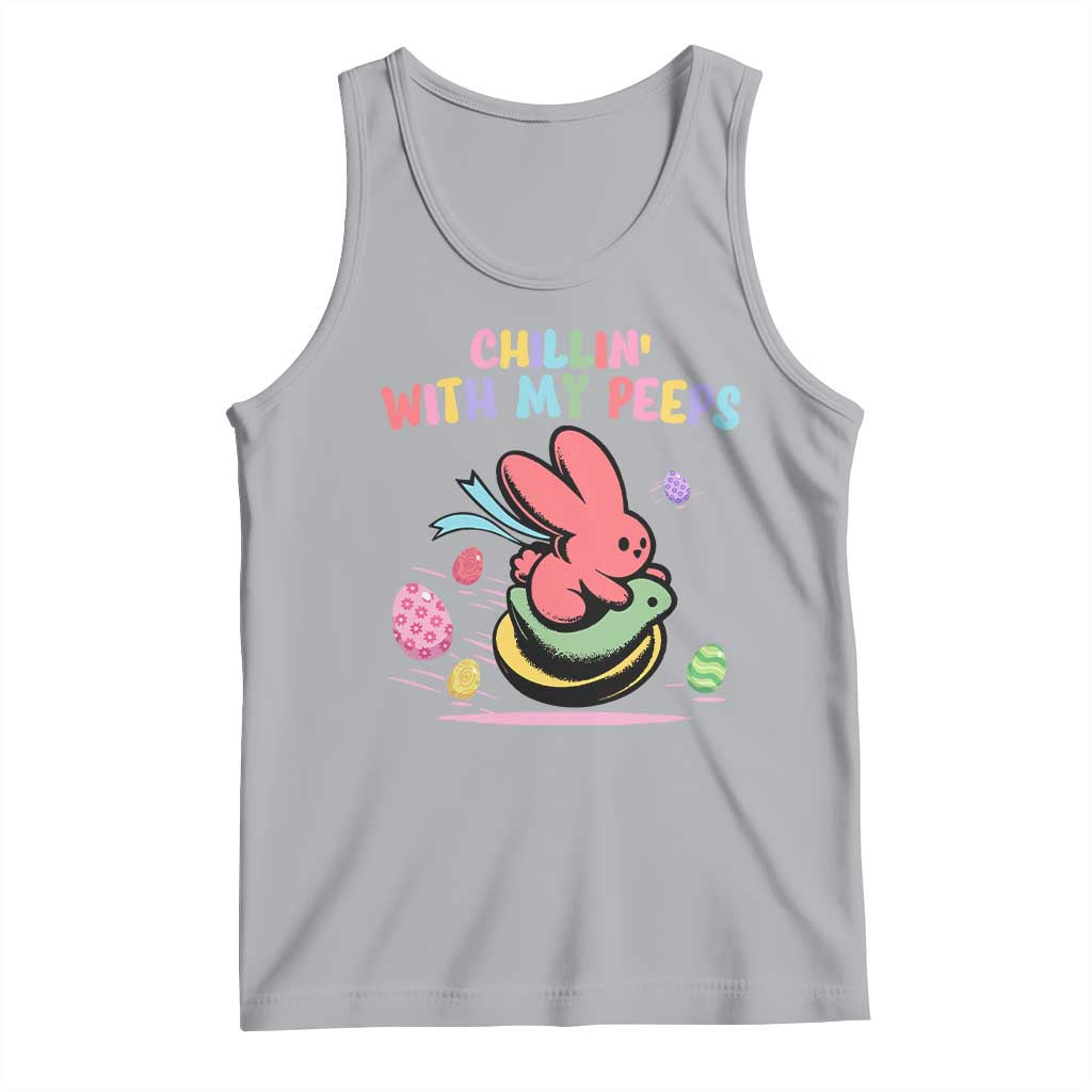 Easter Day Tank Top Chillin With My Peeps Bunnies TS10 Athletic Heather Print Your Wear