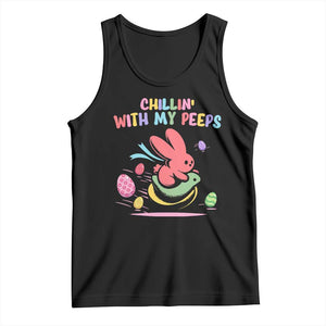 Easter Day Tank Top Chillin With My Peeps Bunnies TS10 Black Print Your Wear